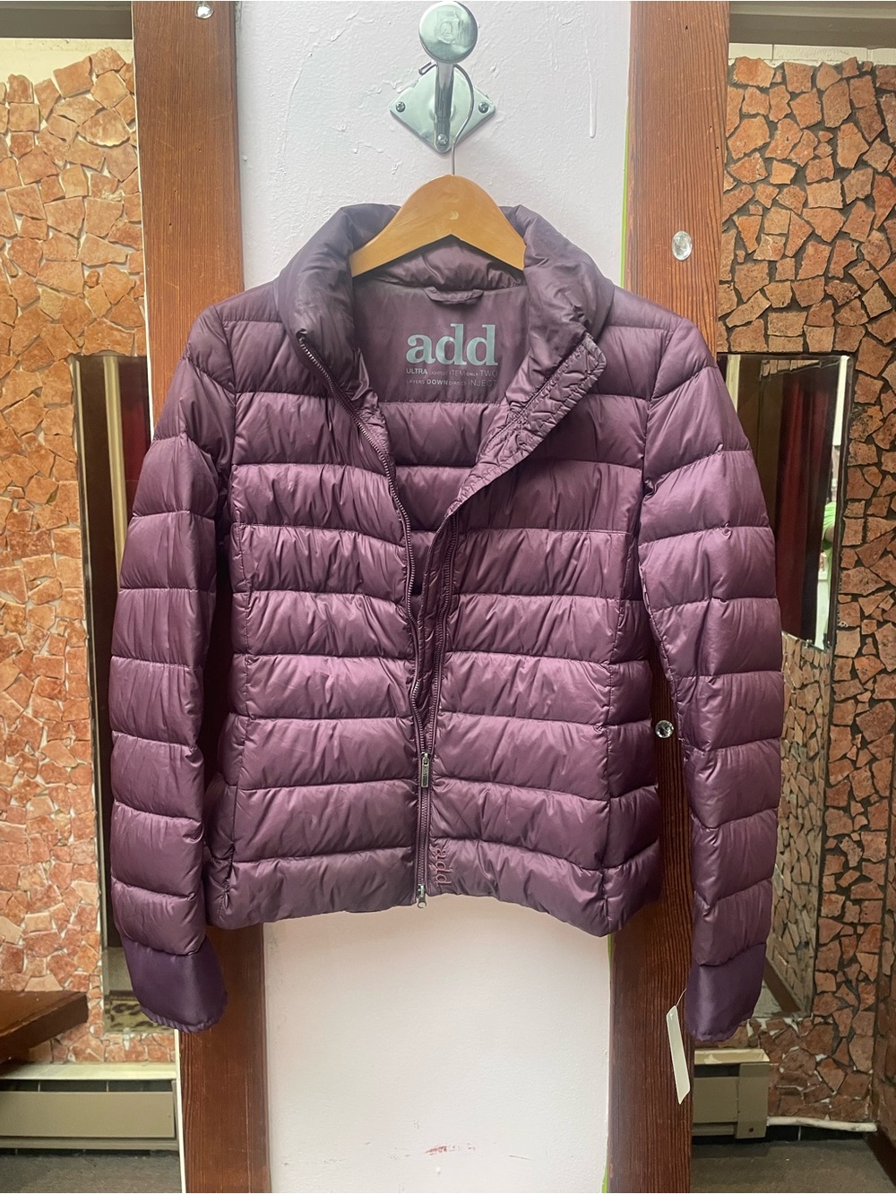 Add Down Women's Quilted Puffer Jacket in Plum